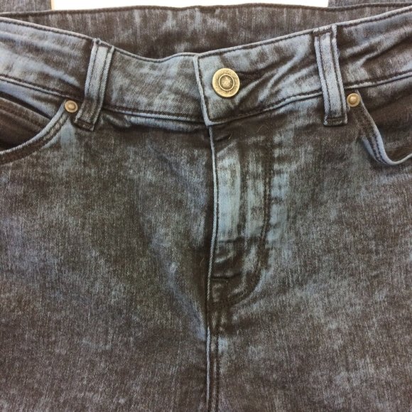 Asos Women's Skinny Jeans Acid Wash Blue Black Denim Size 28x27.5 Mid Rise - Picture 2 of 8